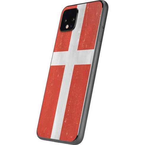 Denmark Flag Distressed Google Pixel 4 Skin